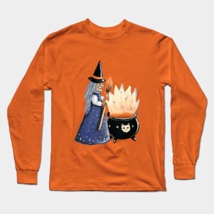 Witch with a cauldron Long Sleeve T-Shirt